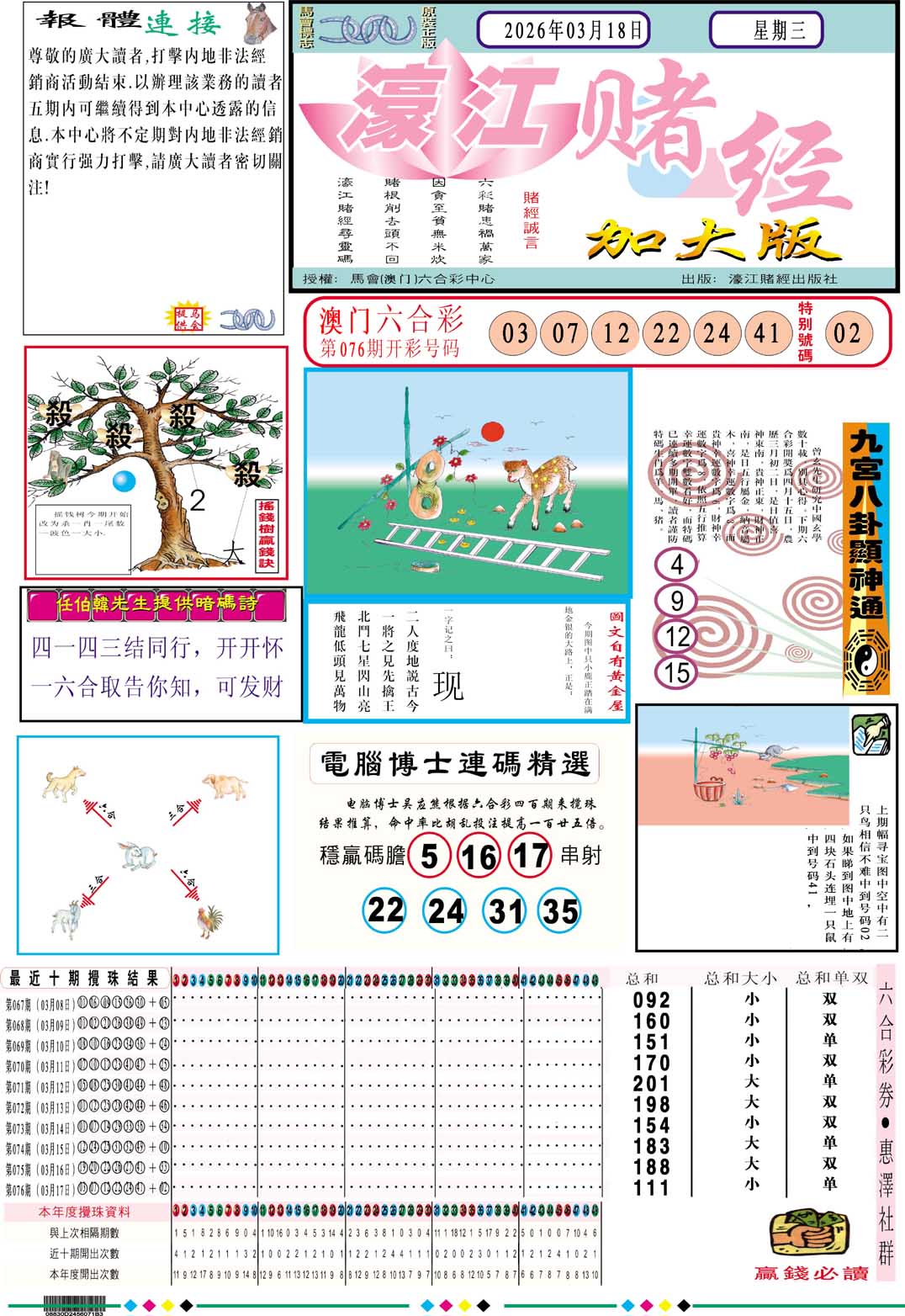 077期濠江赌经A加大版[图]
